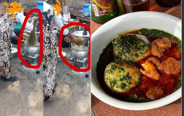 Food Seller Caught Stirring Soup With Used Broom