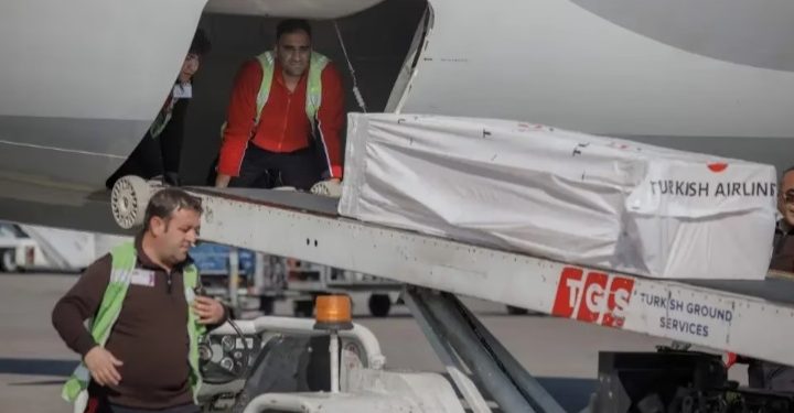 BREAKING–Christian Atsu’s Body Arrives In Ghana For Burial–See Photo Of Coffin