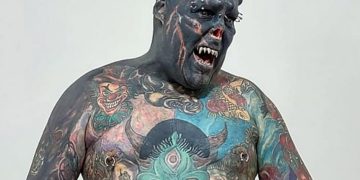 Man Spends $32,637.88 To Tattoo 99.9% Of His Body Just To Look Like Satan