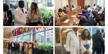 Bishop Agyin-Asare Sneak Out Of Ghana After Nogokpo Threat, Caught Chilling With Staff Of US President Joe Baiden–Photos