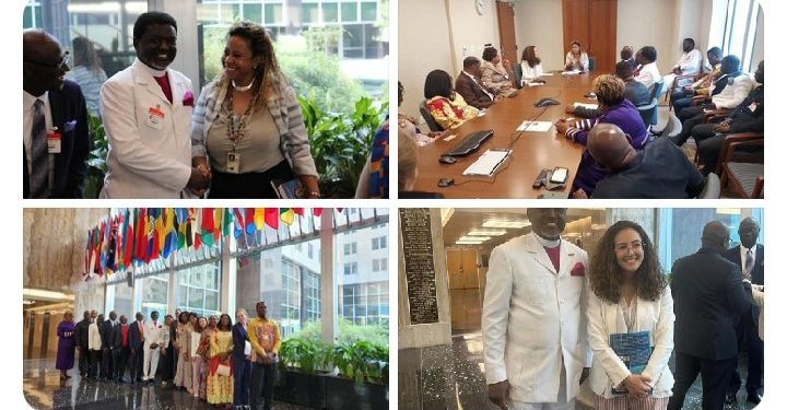 Bishop Agyin-Asare Sneak Out Of Ghana After Nogokpo Threat, Caught Chilling With Staff Of US President Joe Baiden–Photos