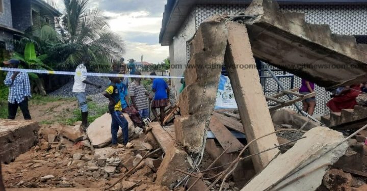 Sad: One Person Dead, Others Leg Broken After Hospital Building Collapsed In Accra