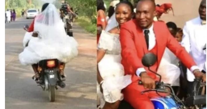 Weird Wedding: Bride And Groom Arrive In Church On Motorcycle—Photos