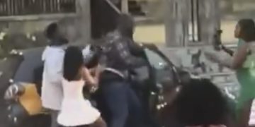 Drama As Two Ladies Beat Up Man For Attempting To Runaway After A Quickie With Them In A Hotel