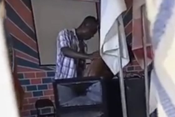 Pastor Caught Having S£x With A Married Woman On Church Altar—Video