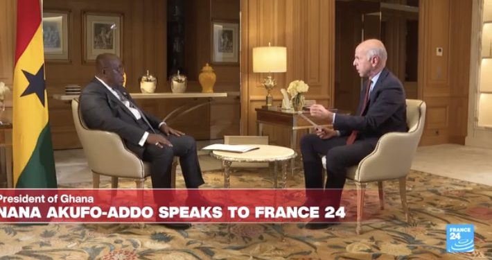 Full Video: President Akufo-Addo One-on-One Interview On France 24 Explaining Why Galamsey Protesters Were Arrested