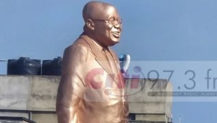 President Akufo-Addo Unveils Statue Of Himself At Effia-Nkwanta Hospital,Western Region—See Photo