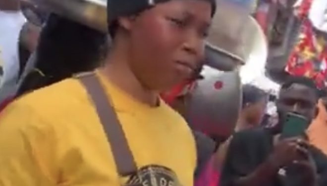 Lady Loses iPhone 11 While Rushing For Political Party T-Shirt In Kumasi. Sad, Phone Not Hers!