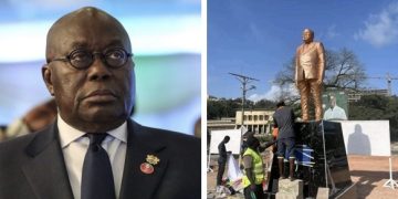 Akufo-Addo’s Statue In Sekondi-Takoradi Badly Damaged By Unknown Persons—Video