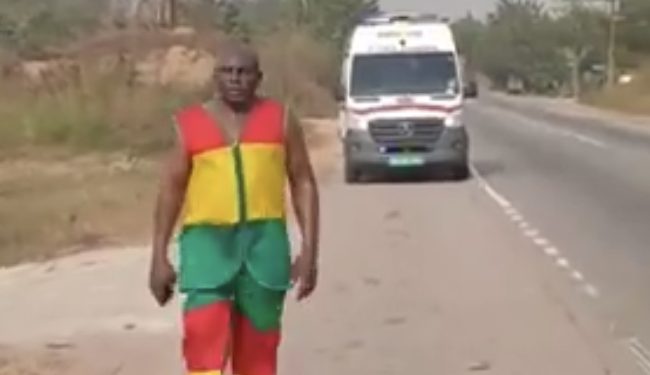 Crazy! 65-Year-Old Tamale Man Embarks On A Long Walk To Accra In Honour Of John Mahama’s Massive Victory In 2024 Election
