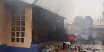 Angry Youth Burn Down Police Station In Ejura
