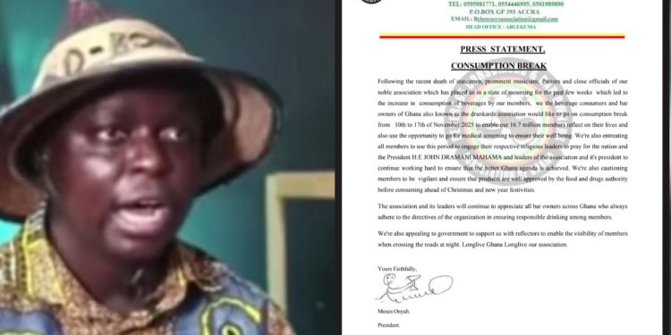 Ghana Drunkards Association Members Take One-Week Break From Alcohol To Reset After Heavy Drinking Following Shocking Death Of Daddy Lumba, Nana Konadu Agyeman Rawlings And Other Prominent People In Ghana